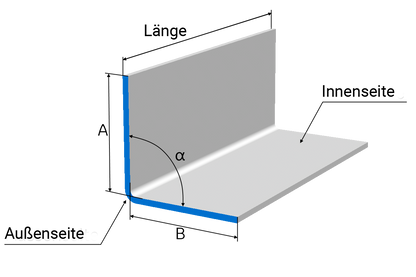 Winkelprofil nach Maß bis 3000 mm Länge ab 3mm Stärke